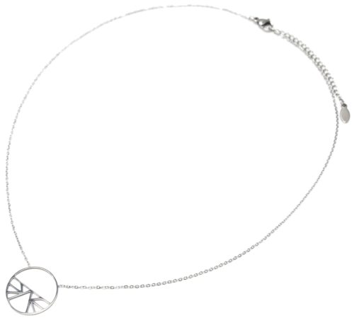 Collier-Fine-Chaine-avec-Pendentif-Cercle-Ajoure-Ethnique-Acier-Argente