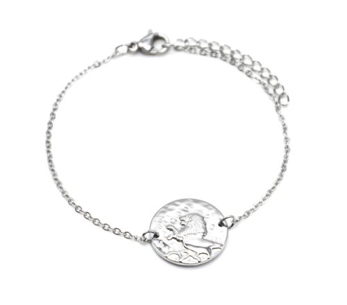 Bracelet-Charm-Medaille-Signe-Astro-Lion-Acier-Argente