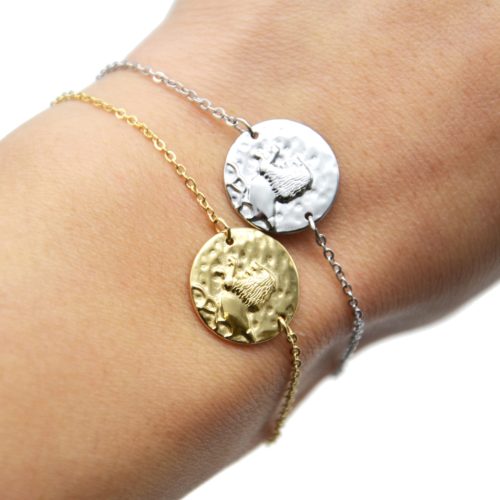 Bracelet-Charm-Medaille-Signe-Astro-Lion-Acier