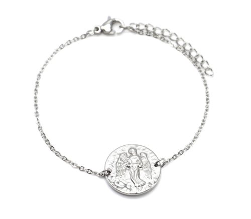 Bracelet-Charm-Medaille-Signe-Astro-Vierge-Acier-Argente