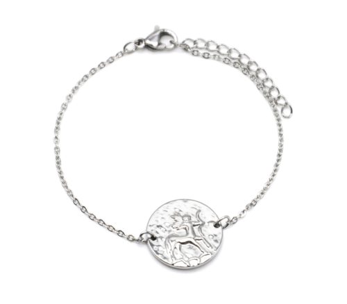 Bracelet-Charm-Medaille-Signe-Astro-Sagittaire-Acier-Argente