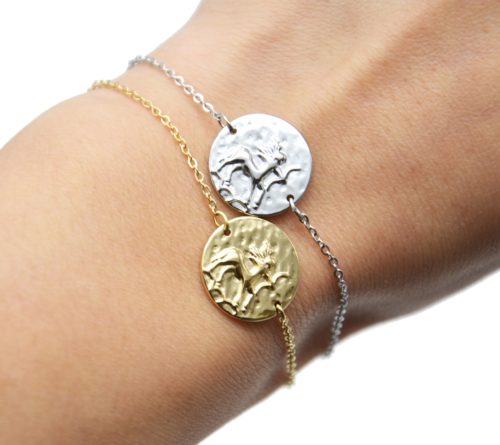 Bracelet-Charm-Medaille-Signe-Astro-Sagittaire-Acier