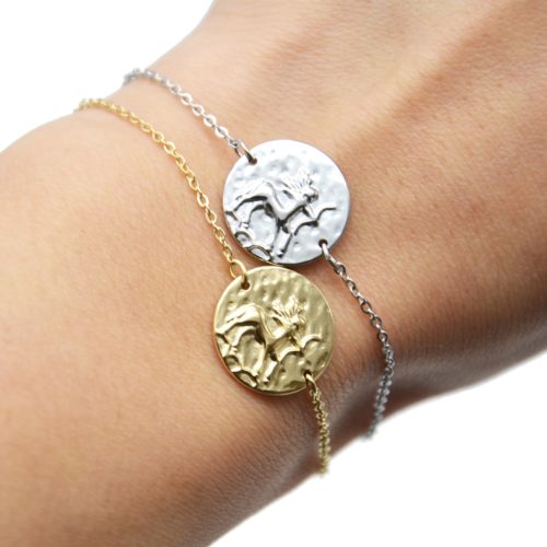 Bracelet-Charm-Medaille-Signe-Astro-Sagittaire-Acier