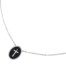 Collier-Fine-Chaine-Acier-Argente-avec-Pendentif-Ovale-Email-Noir-Motif-Croix