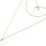 Collier-Triple-Chaine-avec-Lune-Boules-Acier-Dore-et-Corne-Resine-Blanche