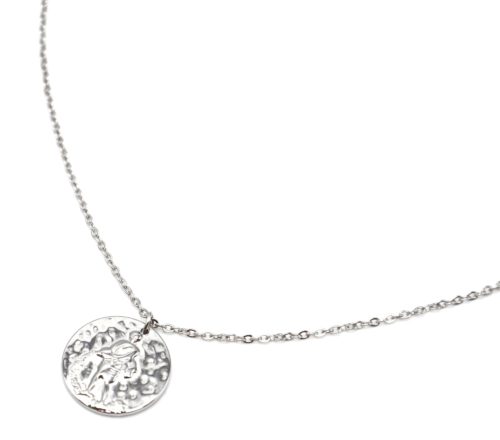 Collier-Pendentif-Medaille-Signe-Astro-Verseau-Acier-Argente