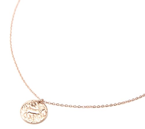 Collier-Pendentif-Medaille-Signe-Astro-Belier-Acier-Or-Rose