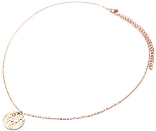 Collier-Pendentif-Medaille-Signe-Astro-Belier-Acier-Or-Rose