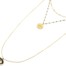 Collier-Triple-Chaine-Mini-Perles-Medaille-Gravee-Acier-Dore-et-Oeil-Noir