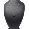 Collier-Triple-Chaine-Mini-Perles-Vierge-Marie-Acier-Dore-et-Croix-Noir