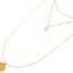 Collier-Triple-Chaine-Mini-Perles-Vierge-Marie-Acier-Dore-et-Croix-Jaune-Orange