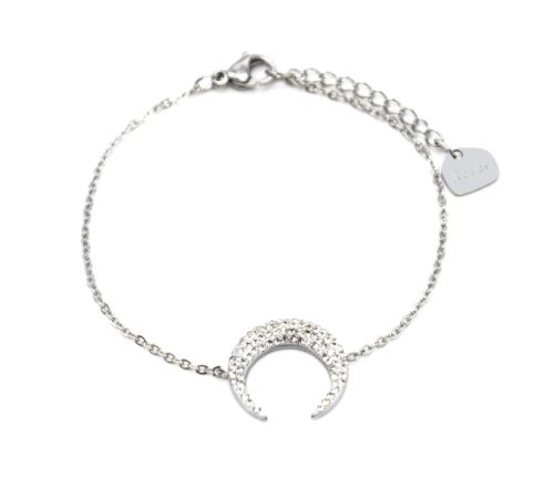 Bracelet-Fine-Chaine-Acier-Argente-avec-Charm-Corne-Lune-Strass-Blanc