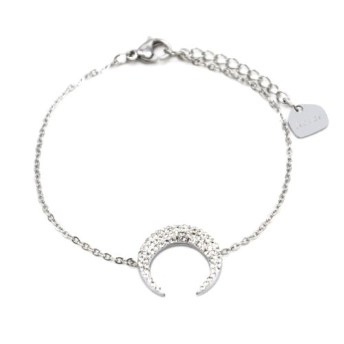 Bracelet-Fine-Chaine-Acier-Argente-avec-Charm-Corne-Lune-Strass-Blanc