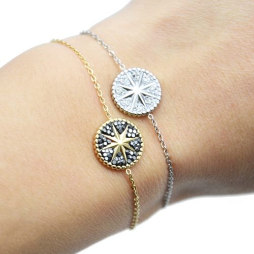 Bracelet-Fine-Chaine-Acier-avec-Cercle-Strass-Motif-Soleil