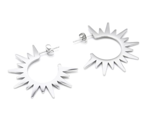 Boucles-dOreilles-Statement-Soleil-Contour-Acier-Argente