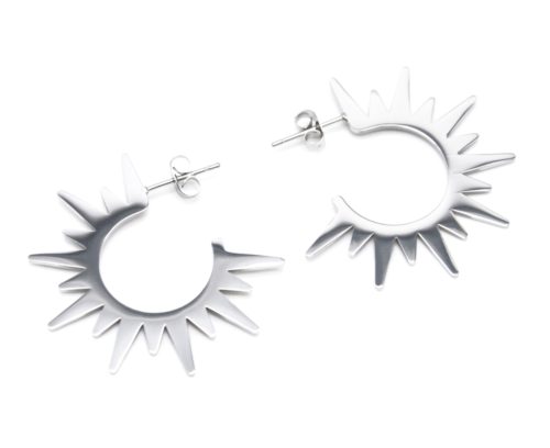 Boucles-dOreilles-Statement-Soleil-Contour-Acier-Argente