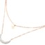 Collier-Double-Chaine-Acier-Or-Rose-avec-Pendentifs-Etoile-Polaire-et-Lune-Strass