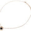 Collier-Fine-Chaine-avec-Pendentif-Anneau-Acier-Or-Rose-et-Coeur-Strass-Noir