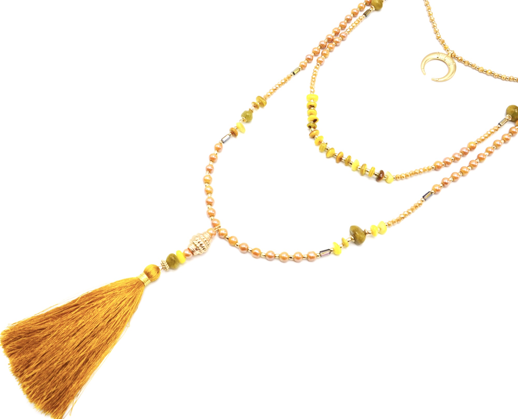 collier femme jaune moutarde collier femme jaune moutarde