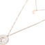 Sautoir-Collier-Double-Chaine-Pendentifs-Lune-Acier-Or-Rose-et-Cercle-Strass-Blanc