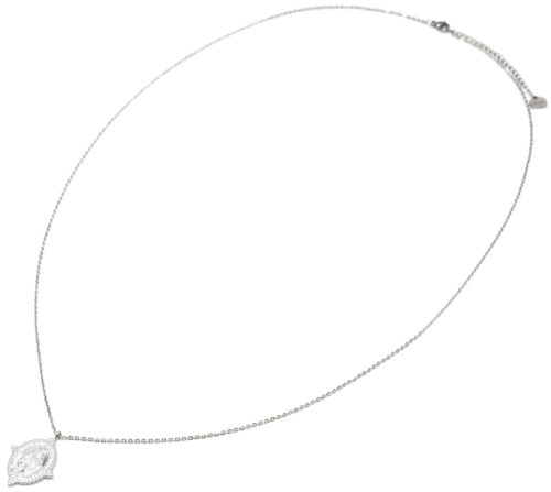 Sautoir-Collier-Fine-Chaine-avec-Medaille-Vierge-Marie-Contour-Points-Acier-Argente