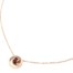 Collier-Fine-Chaine-avec-Pendentif-Cercle-Acier-Or-Rose-et-Anneau-Pierres-Rouges