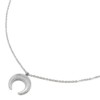 Collier-Fine-Chaine-avec-Pendentif-Corne-Lune-Contour-Points-Acier-Argente