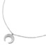 Collier-Fine-Chaine-avec-Pendentif-Corne-Lune-Contour-Points-Acier-Argente