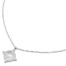 Collier-Fine-Chaine-avec-Cercle-Etoile-Polaire-Contour-Points-Acier-Argente