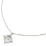 Collier-Fine-Chaine-avec-Cercle-Oeil-Contour-Points-Acier-Argente