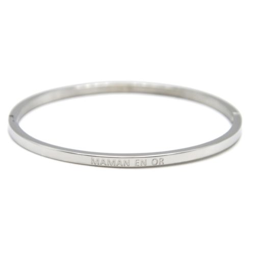 Bracelet-Jonc-Fin-Acier-Argente-avec-Message-Maman-en-Or