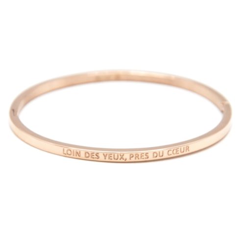 Bracelet-Jonc-Fin-Acier-Or-Rose-avec-Message-Loin-des-Yeux-Pres-du-Coeur