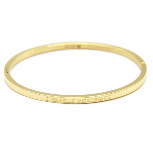 Bracelet-Jonc-Fin-Acier-Dore-avec-Message-Eternelle-Insatisfaite