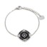 Bracelet-Fine-Chaine-avec-Medaille-Email-Noir-Losange-et-Motifs-Acier-Argente