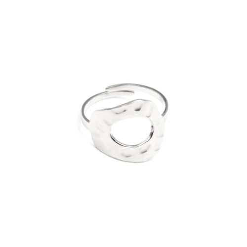 Bague-Reglable-avec-Forme-Contour-Martele-Acier-Argente