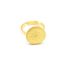 Bague-Reglable-avec-Cercle-Grave-Etoile-Polaire-Contour-Ondule-Acier-Dore