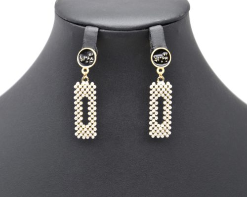 Boucles-dOreilles-Pendantes-Cercle-Noir-et-Rectangle-Mini-Perles-Ecru