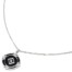 Collier-Fine-Chaine-avec-Medaille-Email-Noir-Losange-et-Motifs-Acier-Argente