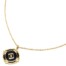 Collier-Fine-Chaine-avec-Medaille-Email-Noir-Losange-et-Motifs-Acier-Dore