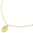 Collier-Chaine-Boules-avec-Ovale-Martele-Triple-Points-Acier-Dore