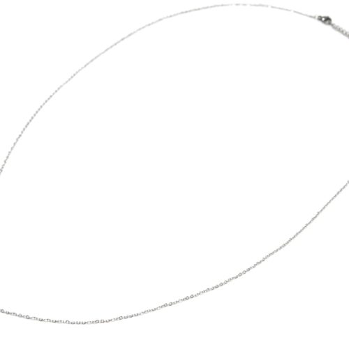 Sautoir-Collier-Fine-Chaine-avec-Cercle-Etoile-Polaire-Contour-Points-Acier-Argente