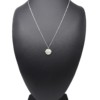 Sautoir-Collier-Fine-Chaine-avec-Cercle-Grave-Ethnique-Contour-Points-Acier-Argente