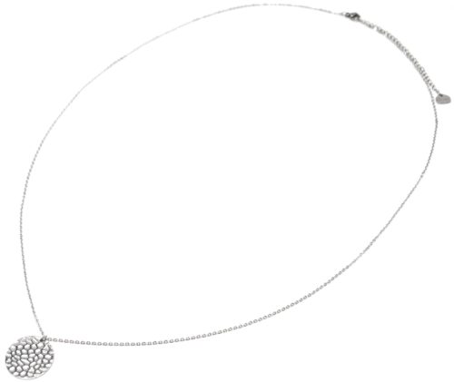 Sautoir-Collier-Fine-Chaine-avec-Pendentif-Medaille-Martelee-Acier-Argente