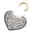 Porte-Cles-Bijou-de-Sac-Coeur-XXL-Strass-Feutrine-Blanc-Noir-et-Pompon