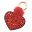 Porte-Cles-Bijou-de-Sac-Coeur-XXL-Strass-Feutrine-Rouge-Noir-et-Pompon