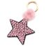 Porte-Cles-Bijou-de-Sac-Etoile-XXL-Strass-Feutrine-Rose-Noir-et-Pompon