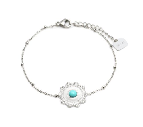 Bracelet-Chaine-Boules-avec-Charm-Soleil-Acier-Argente-et-Pierre-Turquoise