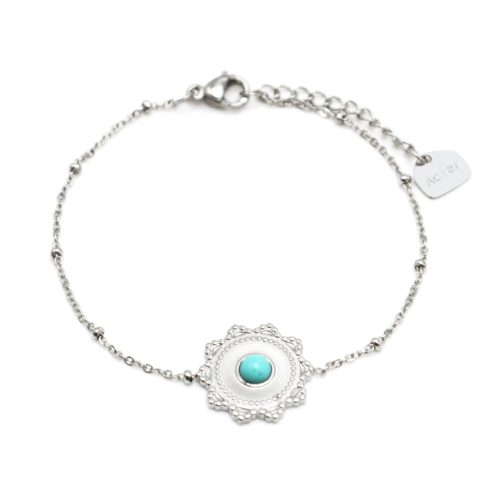 Bracelet-Chaine-Boules-avec-Charm-Soleil-Acier-Argente-et-Pierre-Turquoise