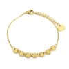 Bracelet-Fine-Chaine-avec-Medailles-Martelees-Acier-Dore
