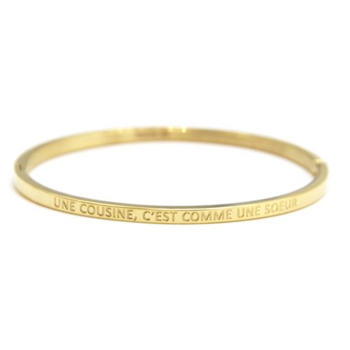 Bracelet-Jonc-Fin-Acier-Dore-avec-Message-Une-Cousine-C-Est-Comme-Une-Soeur